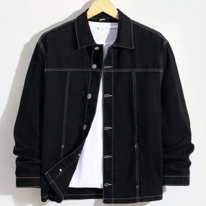 Black Utility Denim Shirt