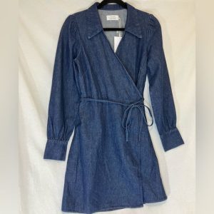 Buttoned A-Line Denim Skirt